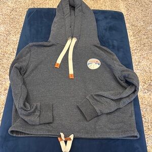 Wanakome Gray Hoodie with Cream Accents and cute patches